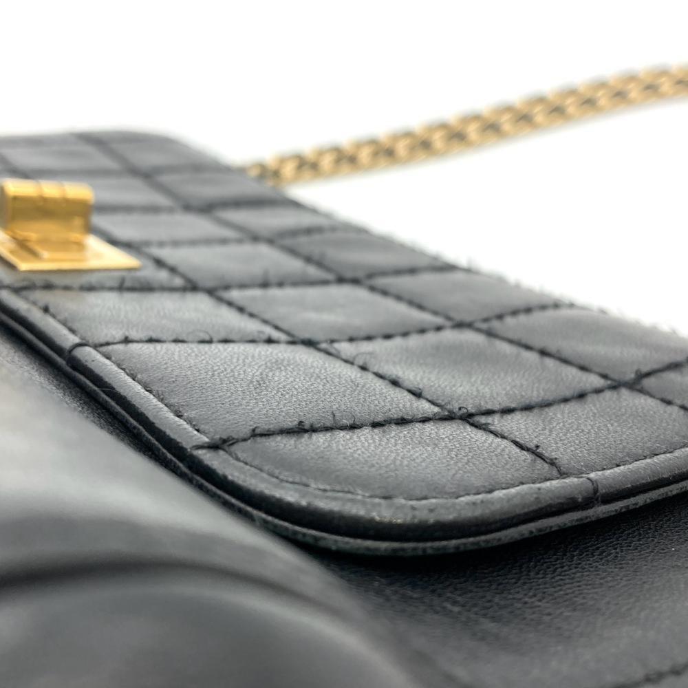CHANEL Chocobar Shoulder Bag Lambskin Black - Picture 7 of 10